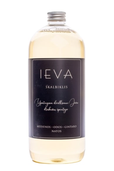 SKALBIKLIS IEVA ŠILKMEDŽIO, VANILĖS IR PUDROS NATOS 1000ml grozioplanas.lt