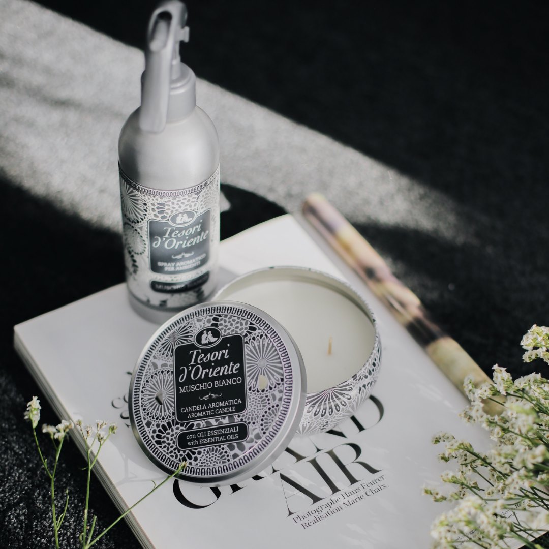 Tesori d'Oriente MUSCHIO   White Musk -AROMATINIS PURŠKIKLIS APLINKAI BALTASIS MUSKUSAS (250 ml)