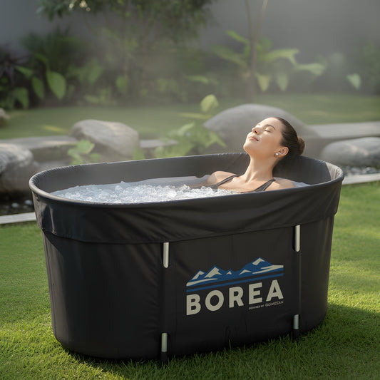 Sulankstoma ovali ledo vonia – patogesnis įlipimas dėl žemesnio profilio ir stabilios konstrukcijos.