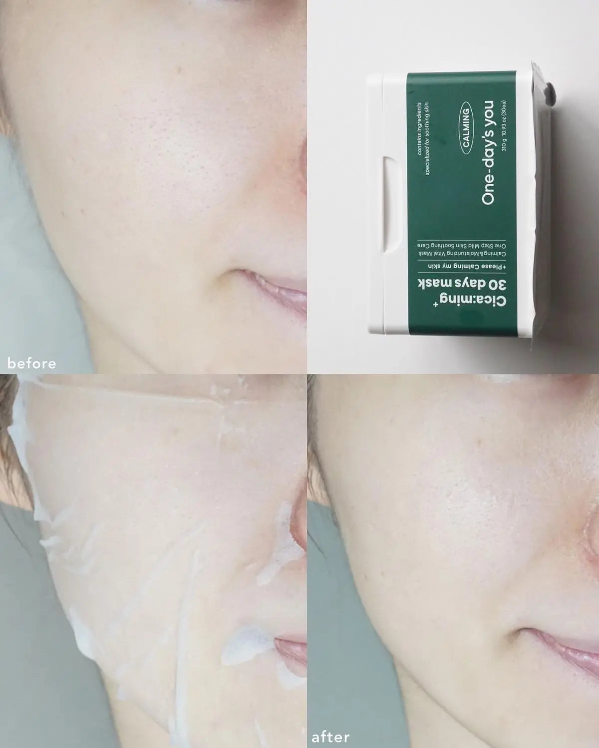 Raminančio audinio veido kaukių rinkinys One-day's you Cicaming 30 Days Mask grozioplanas.lt