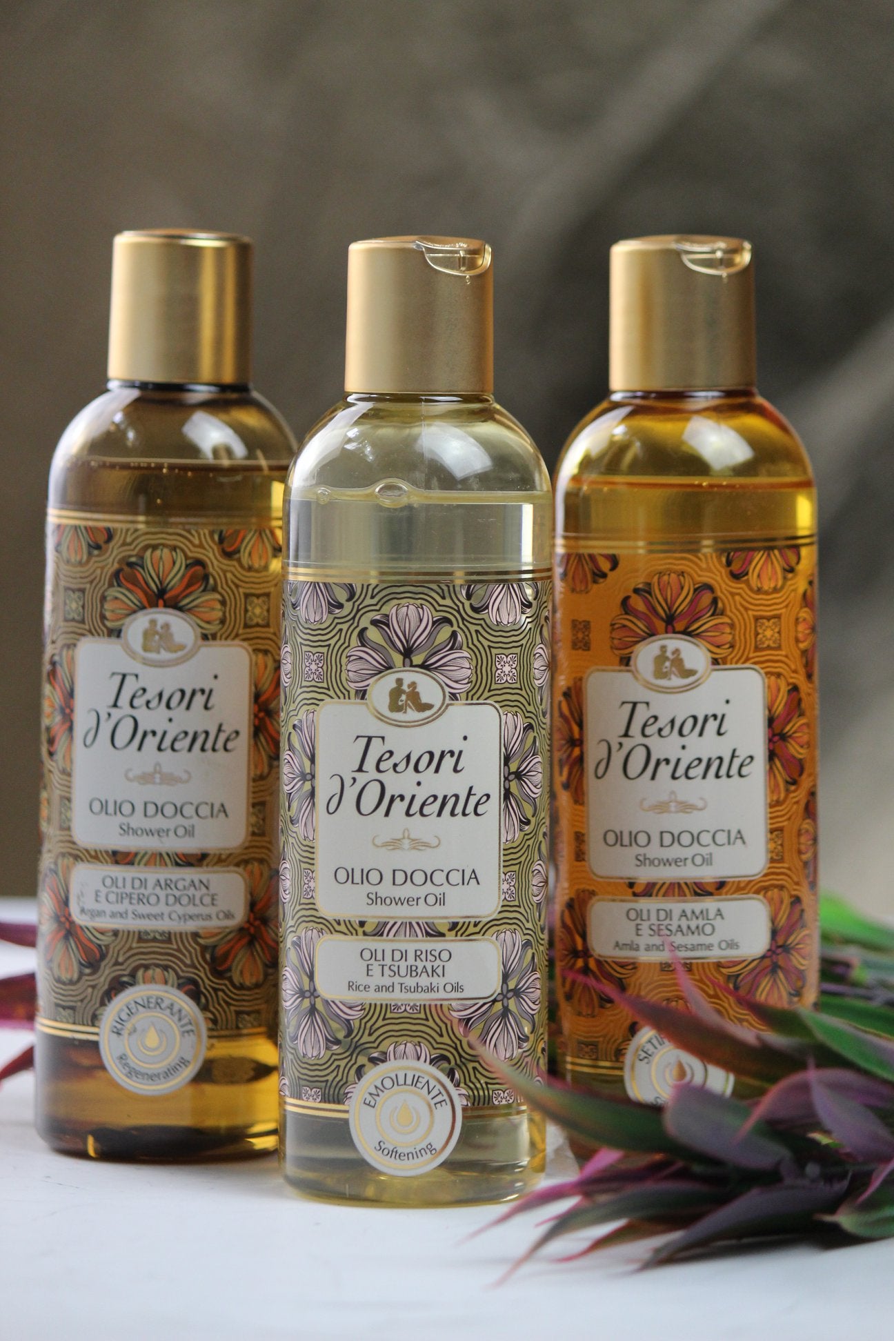 Tesori d'Oriente ryžių ir tsubaki aliejai - Aliejinė dušo želė Raminantis (250 ml)