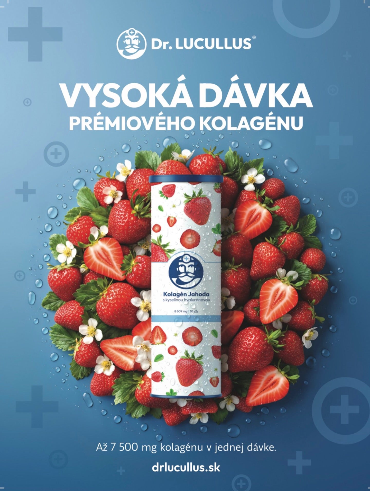 Dr. Lucullus Kolagenas braškių su hialurono rūgštimi 30vnt