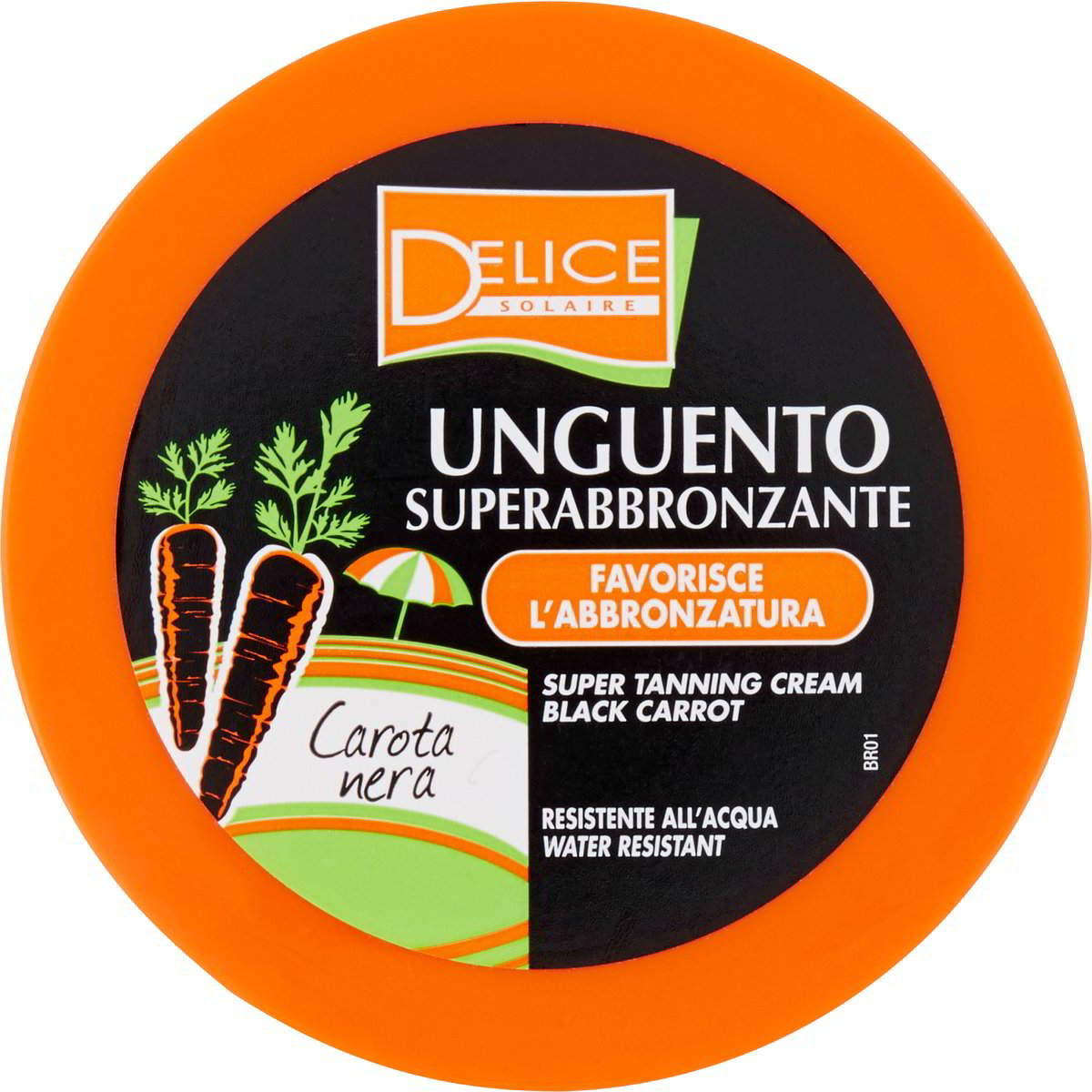 DELICE unguento superabbronzante carota juodųjų morkų įdegio kremas - 150 ml