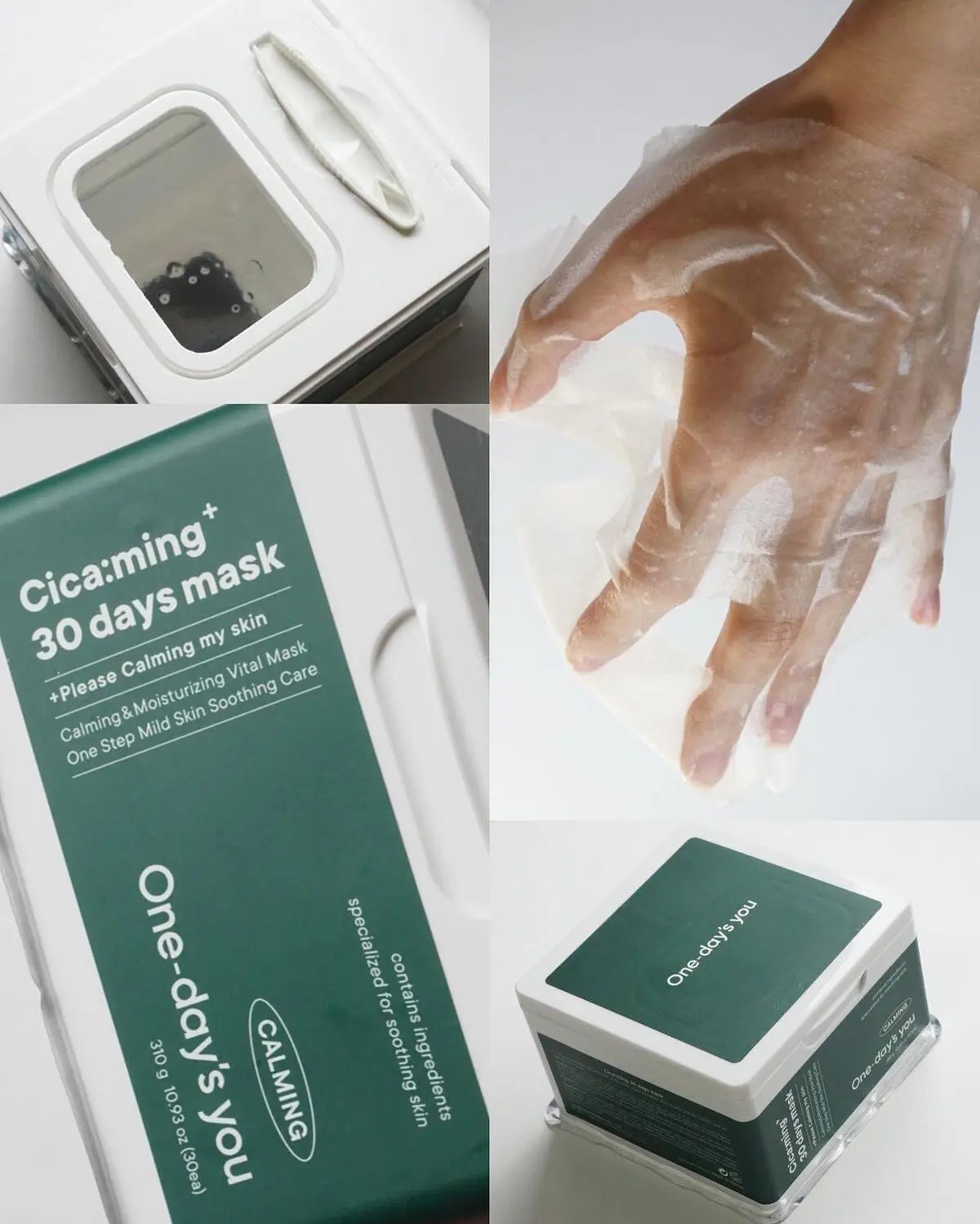 Raminančio audinio veido kaukių rinkinys One-day's you Cicaming 30 Days Mask grozioplanas.lt