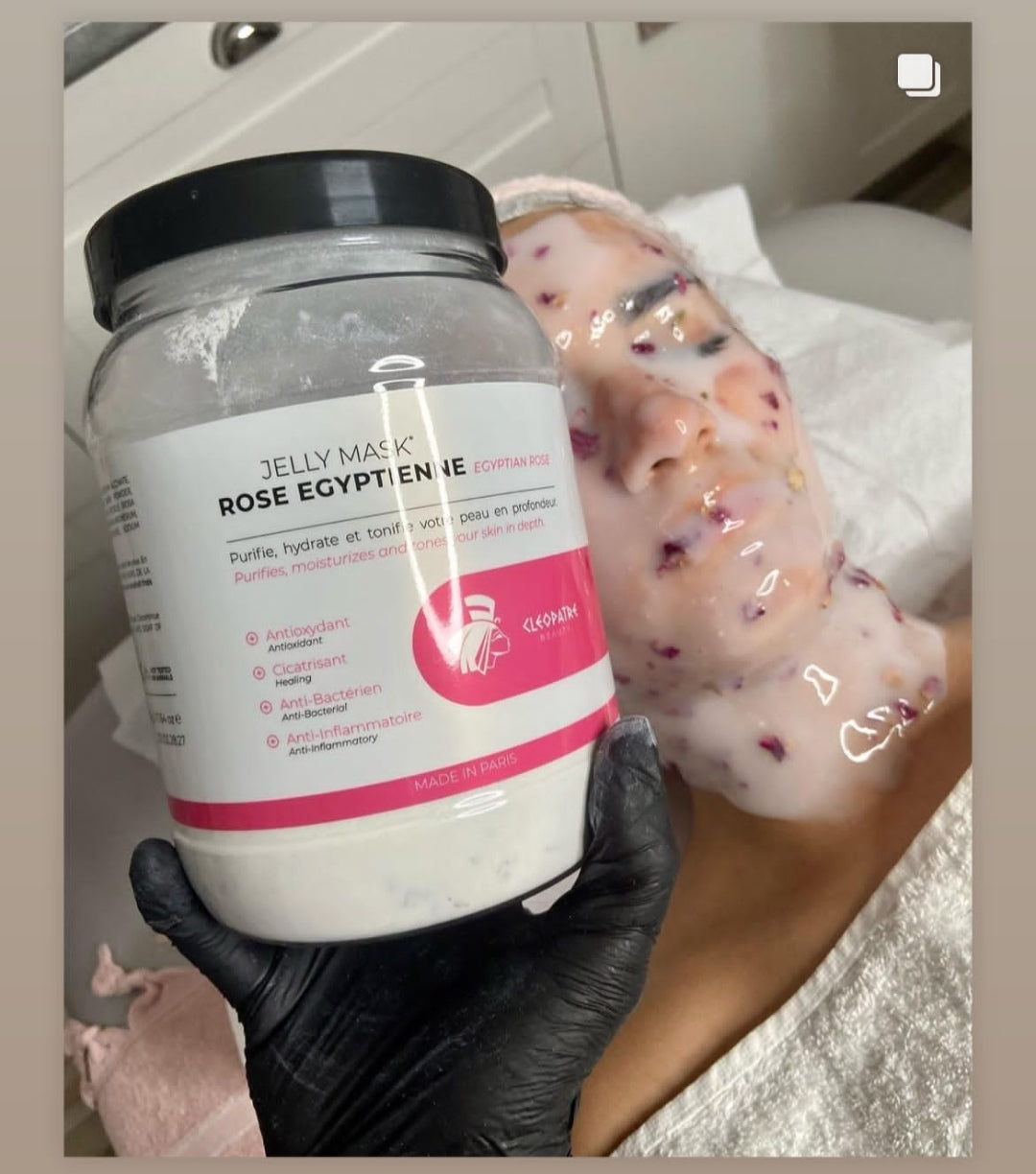 Cleopatre Beauty ® Alginatinė kaukė su rožių vandeniu
