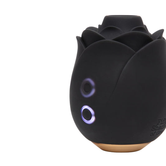 Vibratorius PENKIASDEŠIMT PILKŲ ATSPALVIŲ – SUCTION ROSE BLACK Klitorio Stimuliatorius ROŽĖ grozioplanas.lt