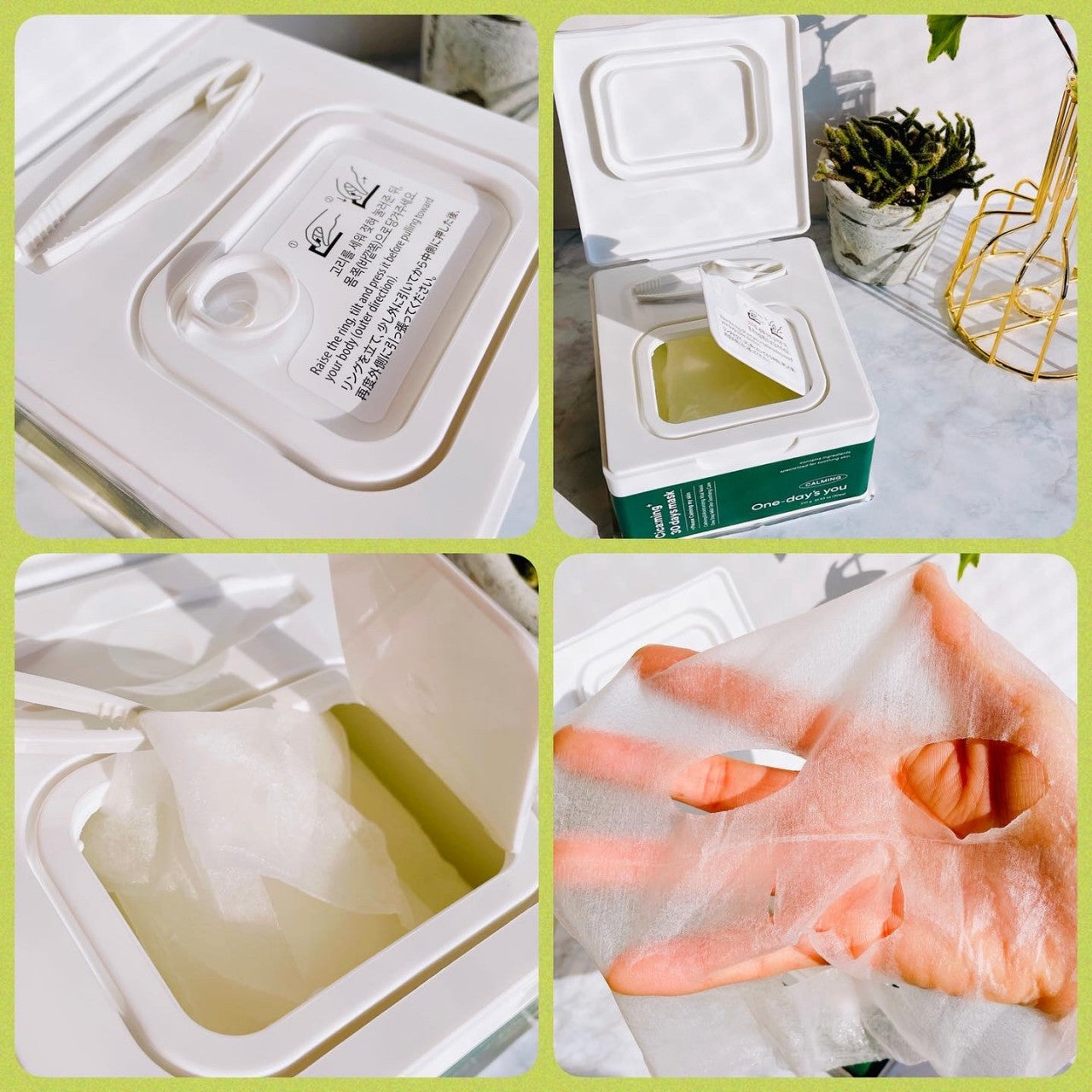 Raminančio audinio veido kaukių rinkinys One-day's you Cicaming 30 Days Mask grozioplanas.lt