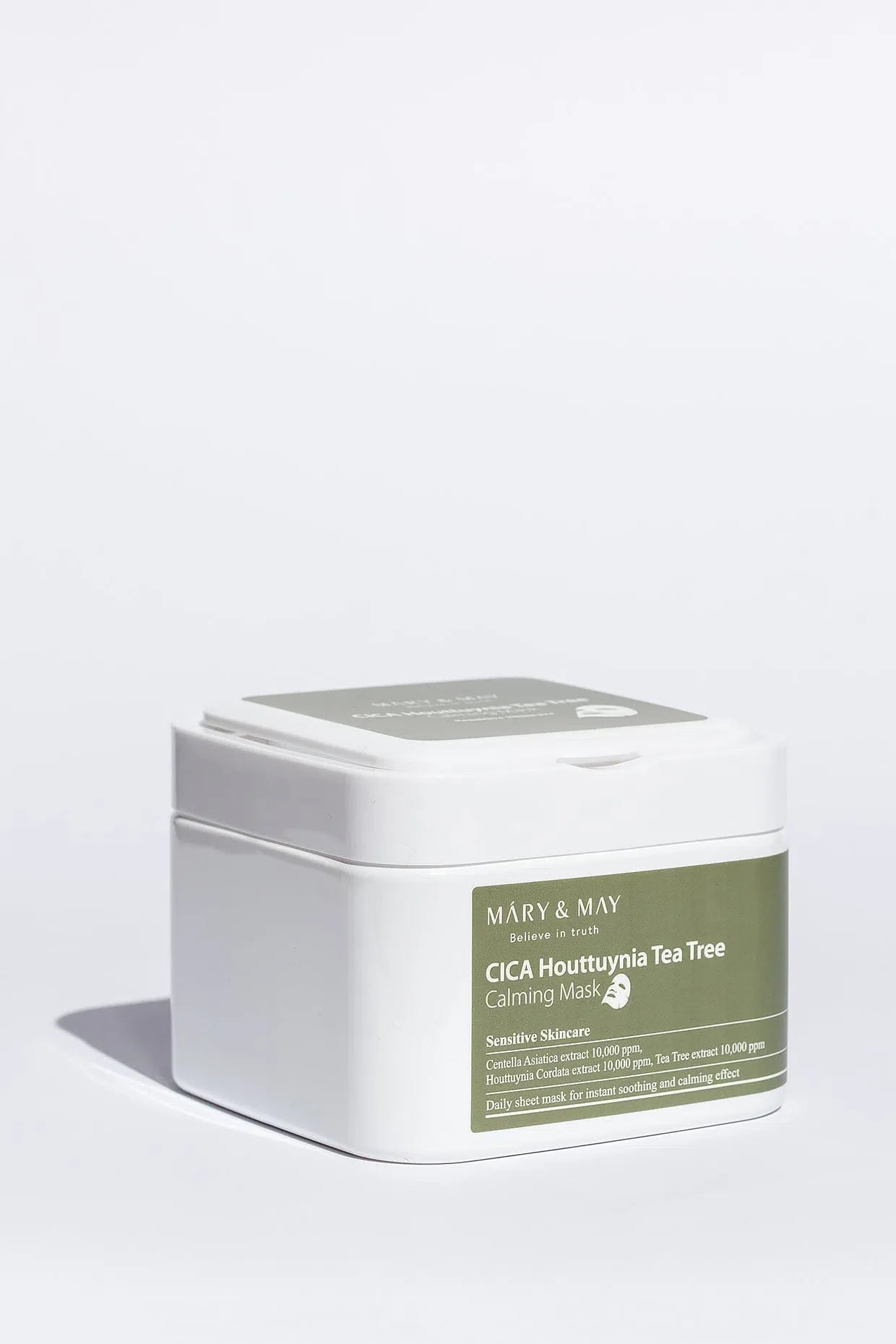 MARY&MAY CICA HOUTTUYNIA TEA TREE CALMING MASK 30PC LAKŠTINĖS VEIDO KAUKĖS grozioplanas.lt