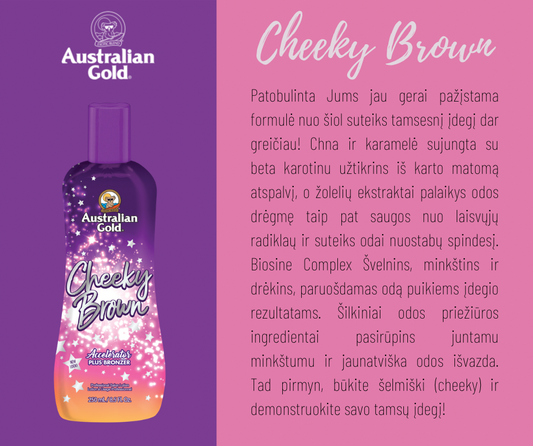 Soliariumo įdegio kremas Australian Gold Cheeky Brown 250ml grozioplanas.lt