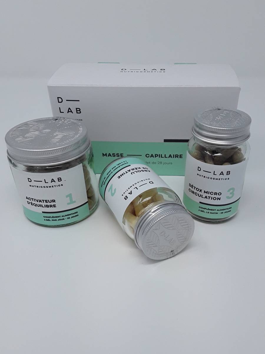 D-LAB NUTRICOSMETICS D-LAB Nutricosmetics Masse-Capillaire Maisto papildų programa plaukų slinkimo stabdymui grozioplanas.lt