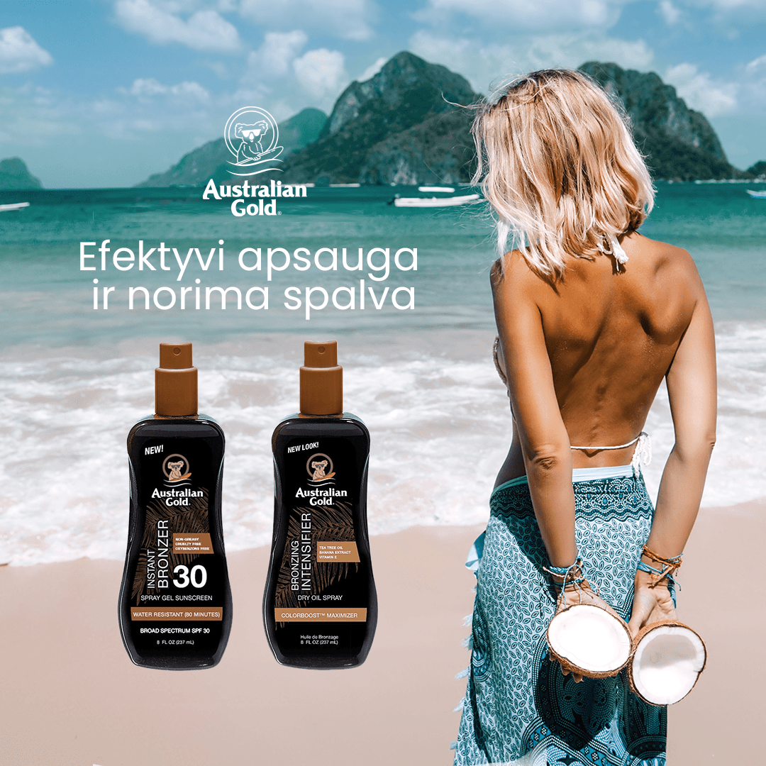 Soliariumo įdegio kremas Australian Gold Apsauga nuo saulės pienelis su bronzantais SPF30, 237ml grozioplanas.lt