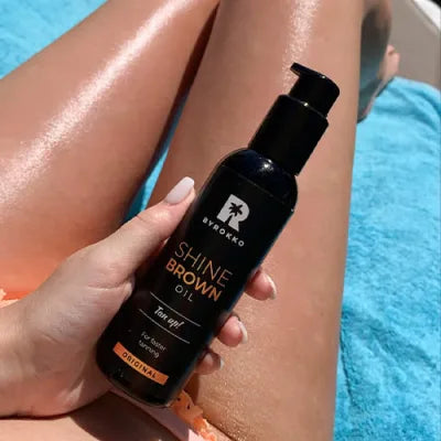 BYROKKO Shine Brown Oil ir Aloe Vera dvifazis rinkinys - grozioplanas.lt