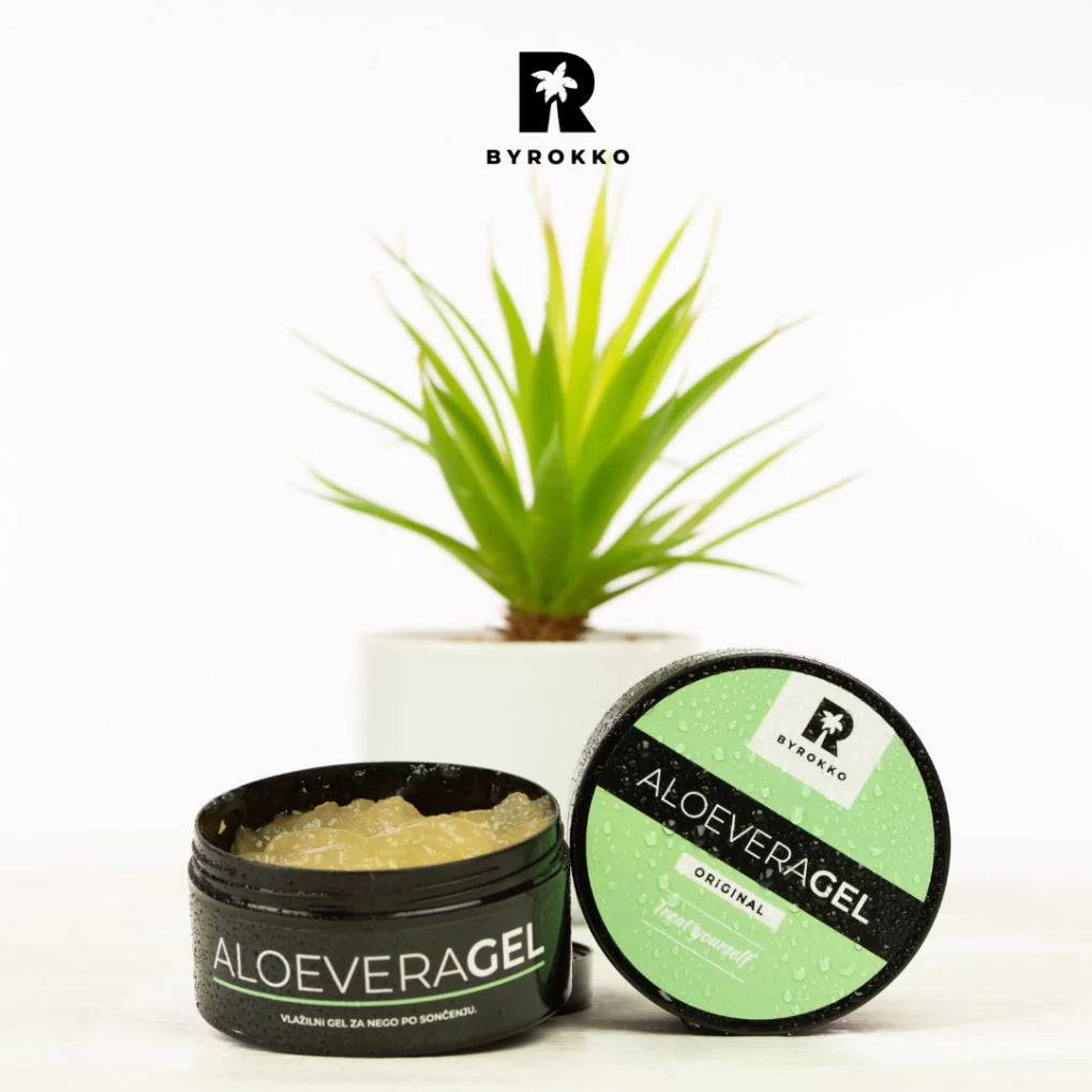 BYROKKO Shine Brown įdegio kremas ir Aloe Vera gelis po deginimosi saulėje ar soliariume rinkinys grozioplanas.lt