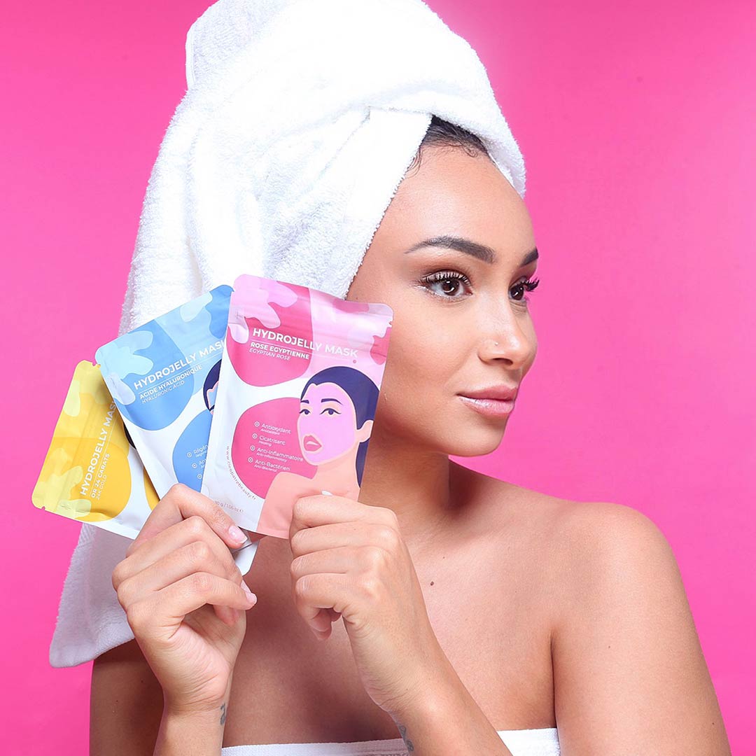 Cleopatre Beauty ® ® Kaukė Hialurono Rūgštis roziu vandens 24 karatu aukso kauke grozioplanas.lt