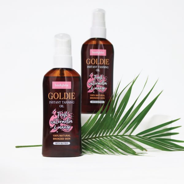 Kūno aliejus greitesniam įdegiui GOLDIE bodybite grozioplanas.lt
