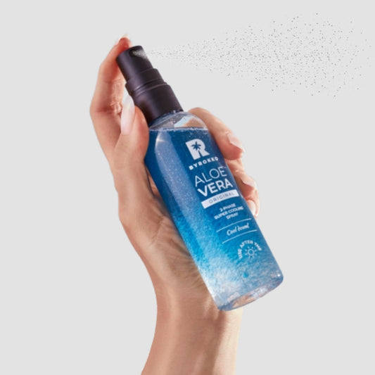 BYROKKO Aloe Vera Two-phase super cooling spray Dvifazis itin vėsinantis purškiklis Su alijošiumi ir hialurono rūgštimi grozioplanas.lt
