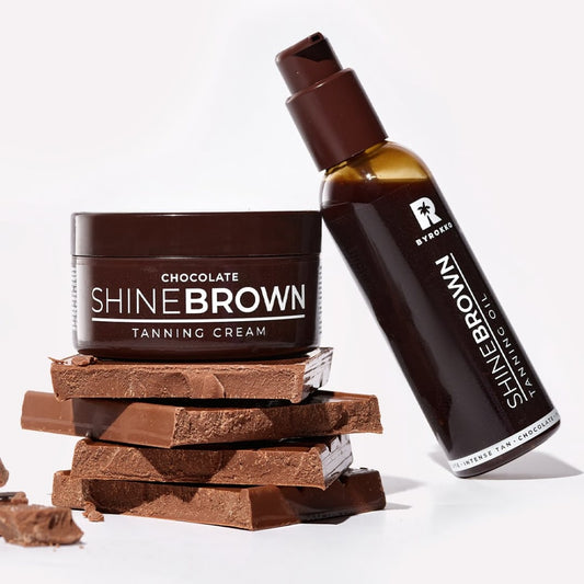 Byrokko SHINE BROWN CHOCOLATE CREAM SHINE BROWN CHOCOLATE OIL byrokko idegio aliejus idegio kremas grozioplanas.lt