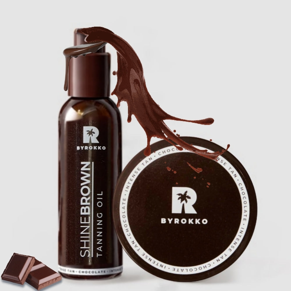 Byrokko SHINE BROWN CHOCOLATE CREAM SHINE BROWN CHOCOLATE OIL byrokko idegio aliejus idegio kremas grozioplanas.lt