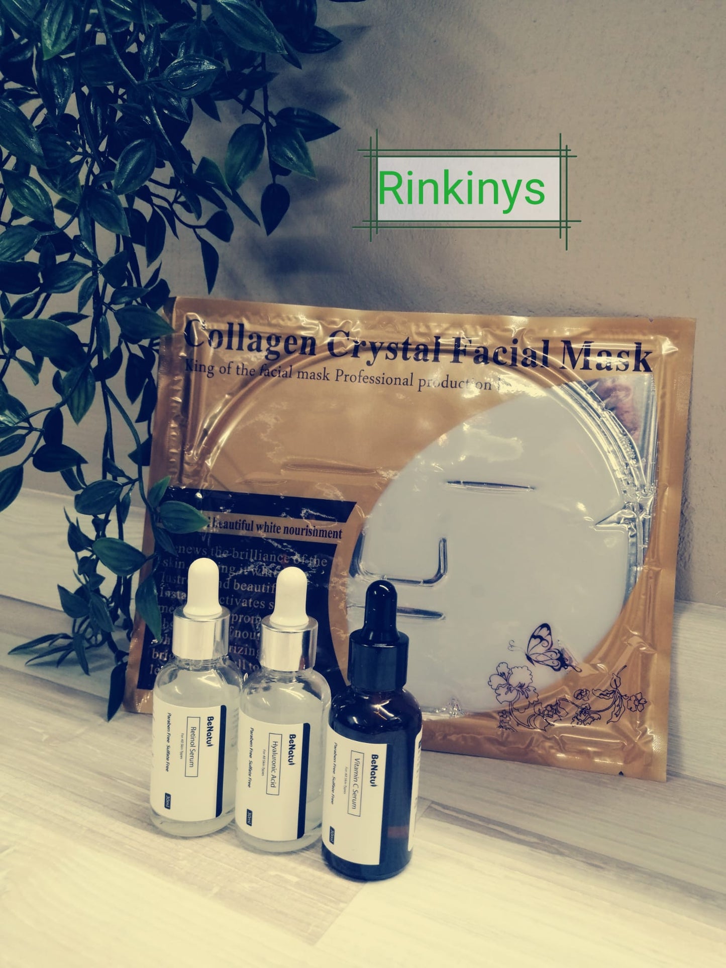 BeNatu Serumų Rinkinys ir Kolageno veido kaukė