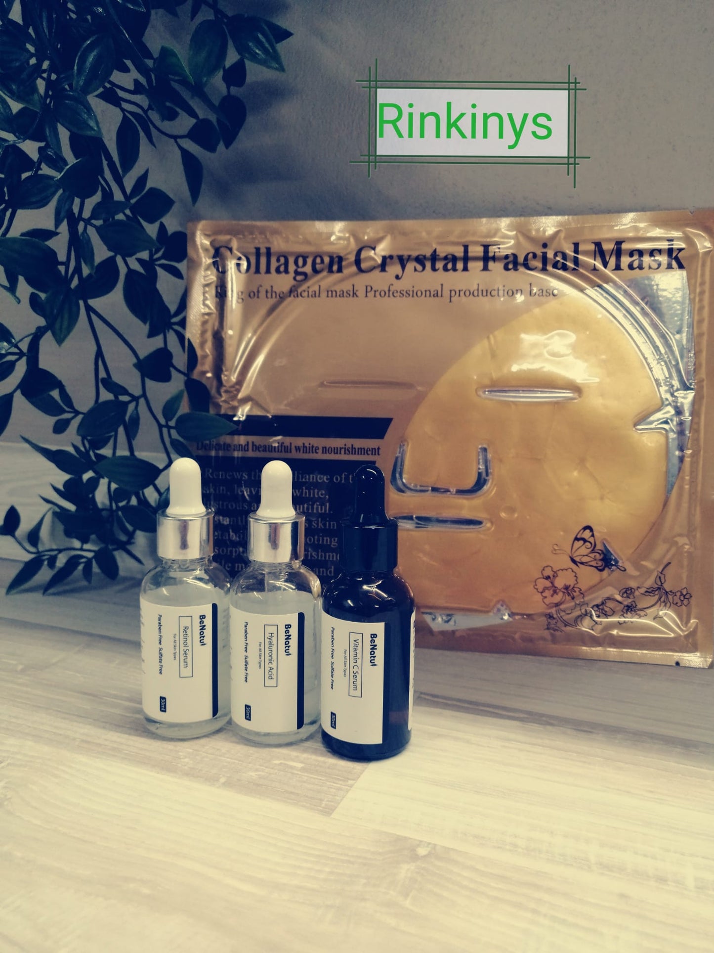 BeNatu Serumų Rinkinys ir Kolageno veido kaukė