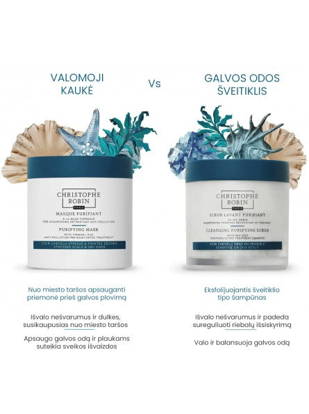 PURIFYING MASK valomoji plaukų kaukė su terminiu moliu, 250 ml.