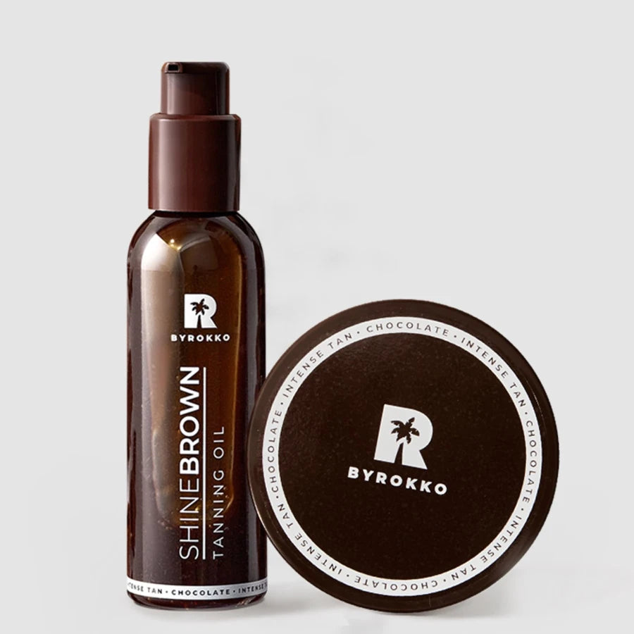 Byrokko SHINE BROWN CHOCOLATE CREAM SHINE BROWN CHOCOLATE OIL byrokko idegio aliejus idegio kremas grozioplanas.lt