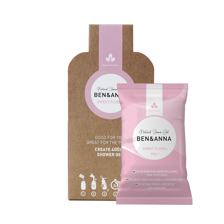 Ben & Anna „Sweet Floral“ natūralūs dušo želė dribsniai