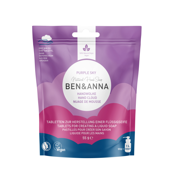 Ben & Anna „Handcloud Purple Sky“ rankų muilo tabletės