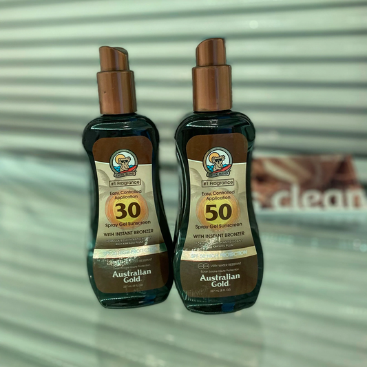 Soliariumo įdegio kremas Australian Gold SPF50 with Bronzers apsaugos nuo saulės pienelis su bronzantais grozioplanas.lt