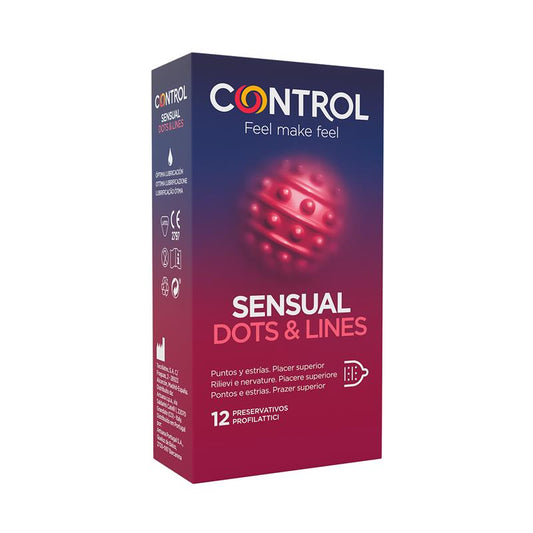 CONTROL PRESERVATIVES SENSUAL DOTS AND LINES 12 UNITS
