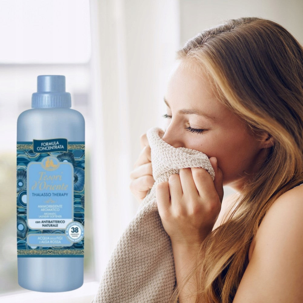 Tesori d'Oriente THALASSO THERAPY Fabric Softener, Parfumuotas Skalbinių Minkštiklis 760 ml, audinių kondicionierius, Kvapnus skalbinių minkštiklis, koncentruotas skalbinių minkštiklis, aromaterapinis skalbinių minkštiklis, ilgai išliekantis gaivus kvapas