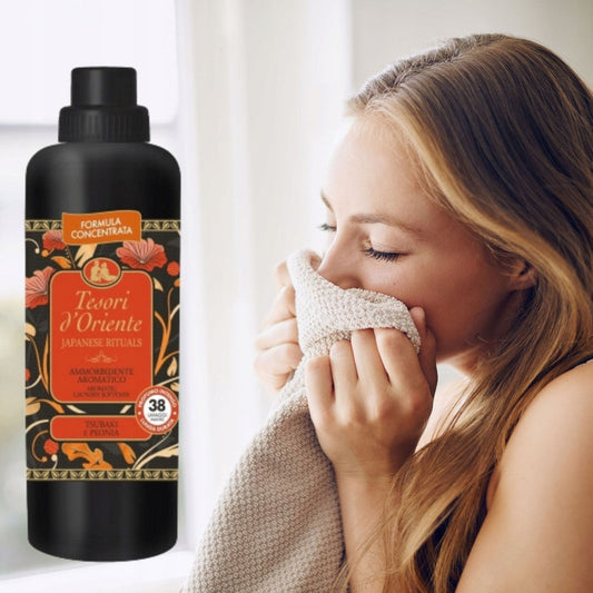 Tesori d'Oriente JAPANESE RITUALS Fabric Softener, Parfumuotas Skalbinių Minkštiklis 760 ml, audinių kondicionierius, Kvapnus skalbinių minkštiklis, koncentruotas skalbinių minkštiklis, aromaterapinis skalbinių minkštiklis, ilgai išliekantis gaivus kvapas