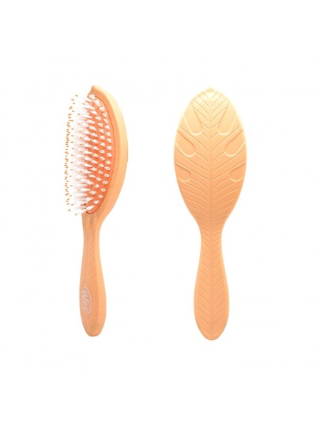 WETBRUSH GO GREEN™ TREATMENT & SHINE plaukų šepetys su sintetiniais šereliais ir natūraliais aliejais, oranžinis