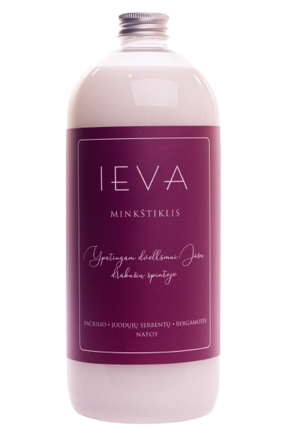 SKALBINIŲ MINKŠTIKLIS IEVA ŠILKMEDŽIO, VANILĖS IR PUDROS NATOS 1000ml grozioplanas.lt