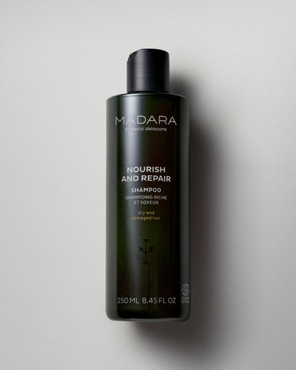 MÁDARA Nourish and Repair Shampoo  Maitinantis ir atkuriamas šampūnas