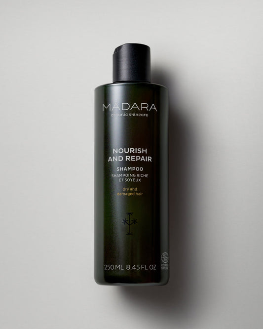 MÁDARA Nourish and Repair Shampoo  Maitinantis ir atkuriamas šampūnas
