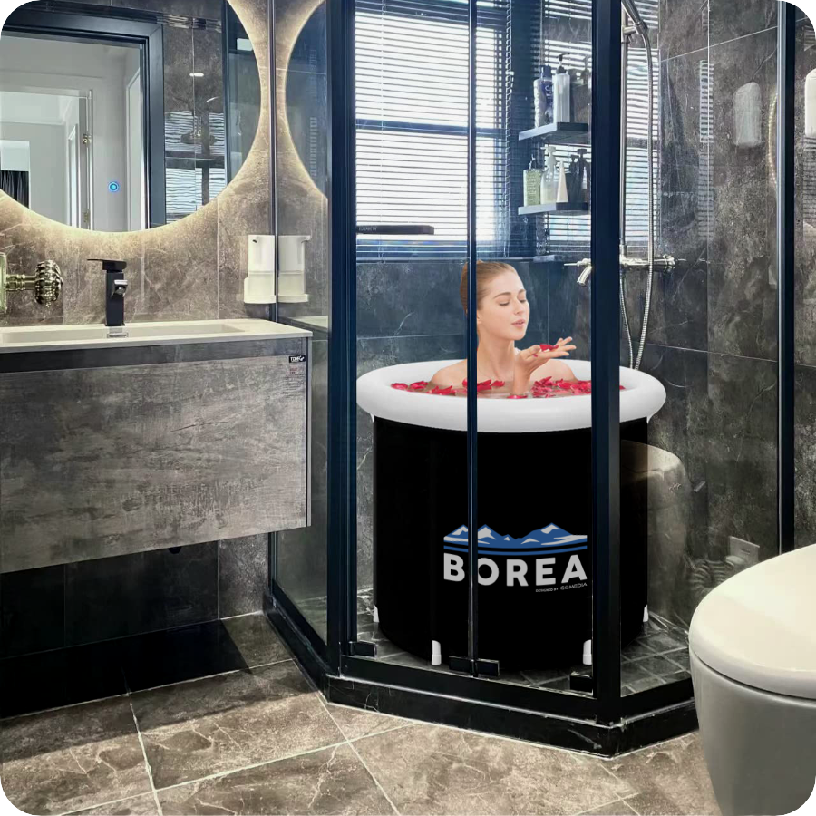 Trijų sluoksnių audinio ledo vonia – patvari medžiaga ir sustiprinti kraštai.