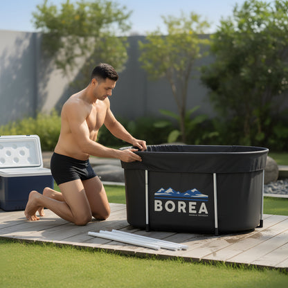 Šalto vandens vonia 115 cm – daugiau vietos kojoms, patogus panėrimas iki pečių.