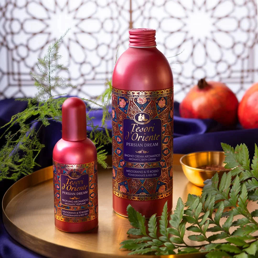 Tesori d'Oriente PUTOJANTIS VONIOS KREMAS  PERSŲ SVAJONĖ Granatų ir raudonoji arbata (500 ml)