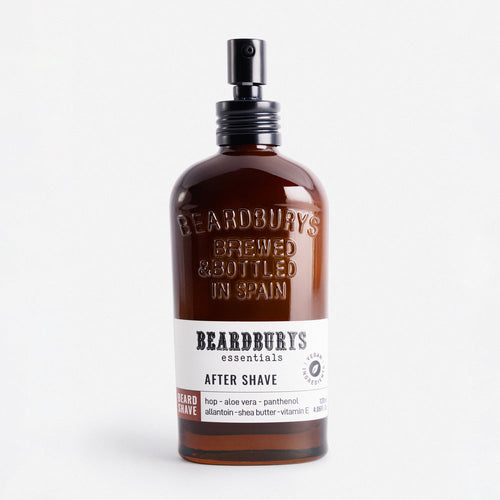 Beardburys Essentials Mosturizing After Shave, Drėkinamasis Losjonas po Skutimo, vyriška kosmetika po skutimosi, barzdos aliejus, barzdos kremas, drėkinantis barzdos eliksyras, barzdos putos, barzdos gelis