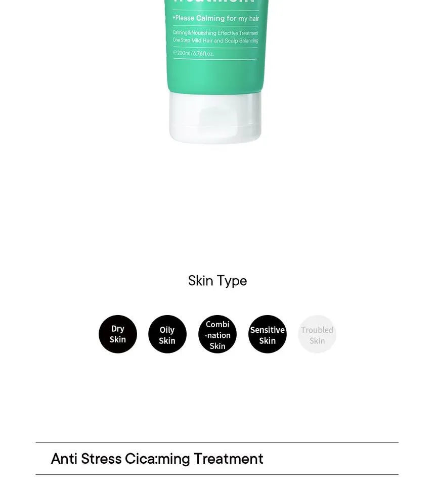 One-day's you Anti-Stress Cica.ming Treatment 200ml Kaukė plaukams su centela antistresinė raminanti procedūra plaukams