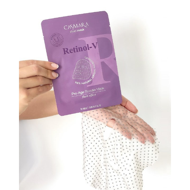 Stangrinamoji veido kaukė Casmara Pro Age Booster Sheet Mask Retinol  su retinoliu, magnetinė technologija
