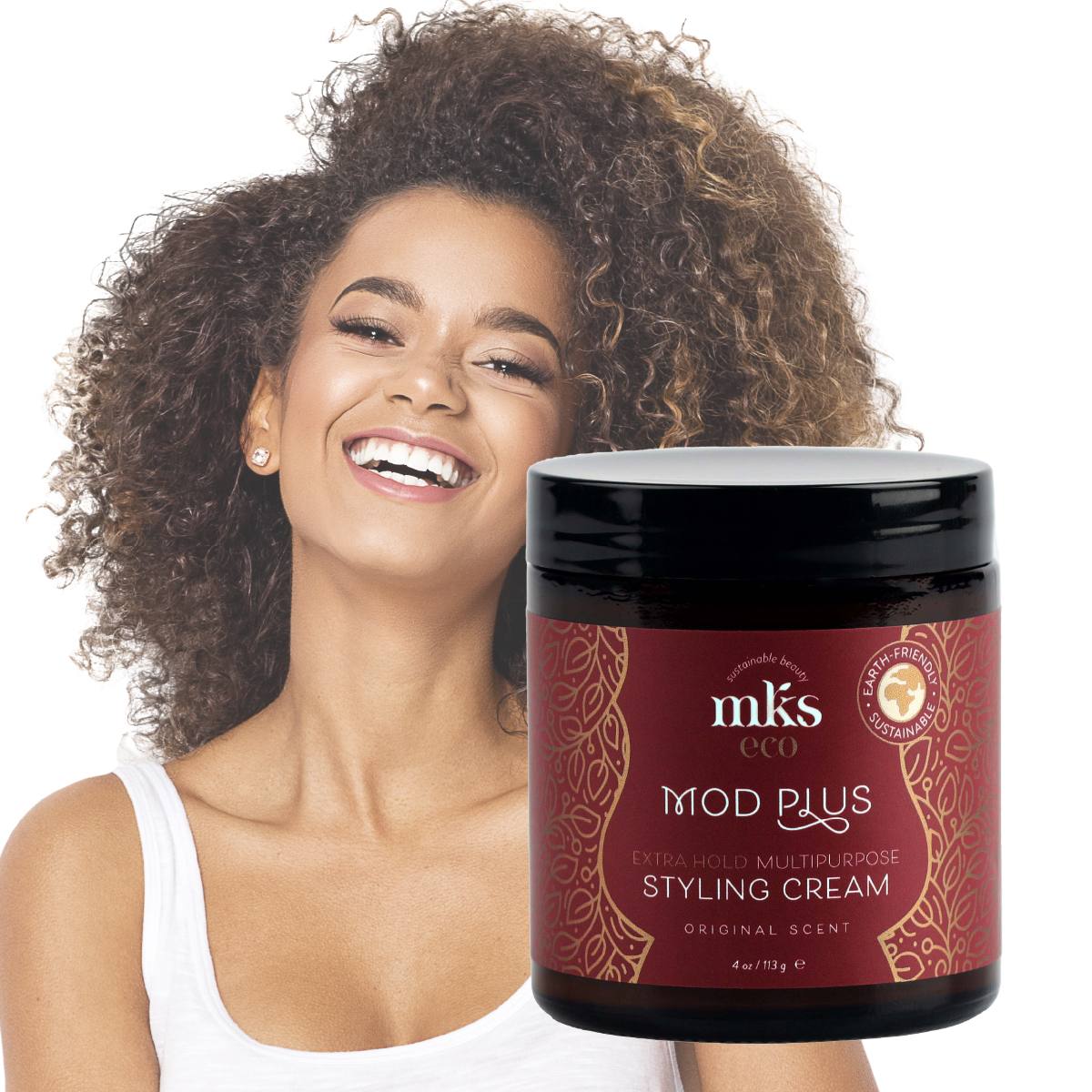 MKS eco MOD PLUS EXTRA HOLD stiprios fiksacijos daugiafunkcinis plaukų formavimo kremas, 113 g.