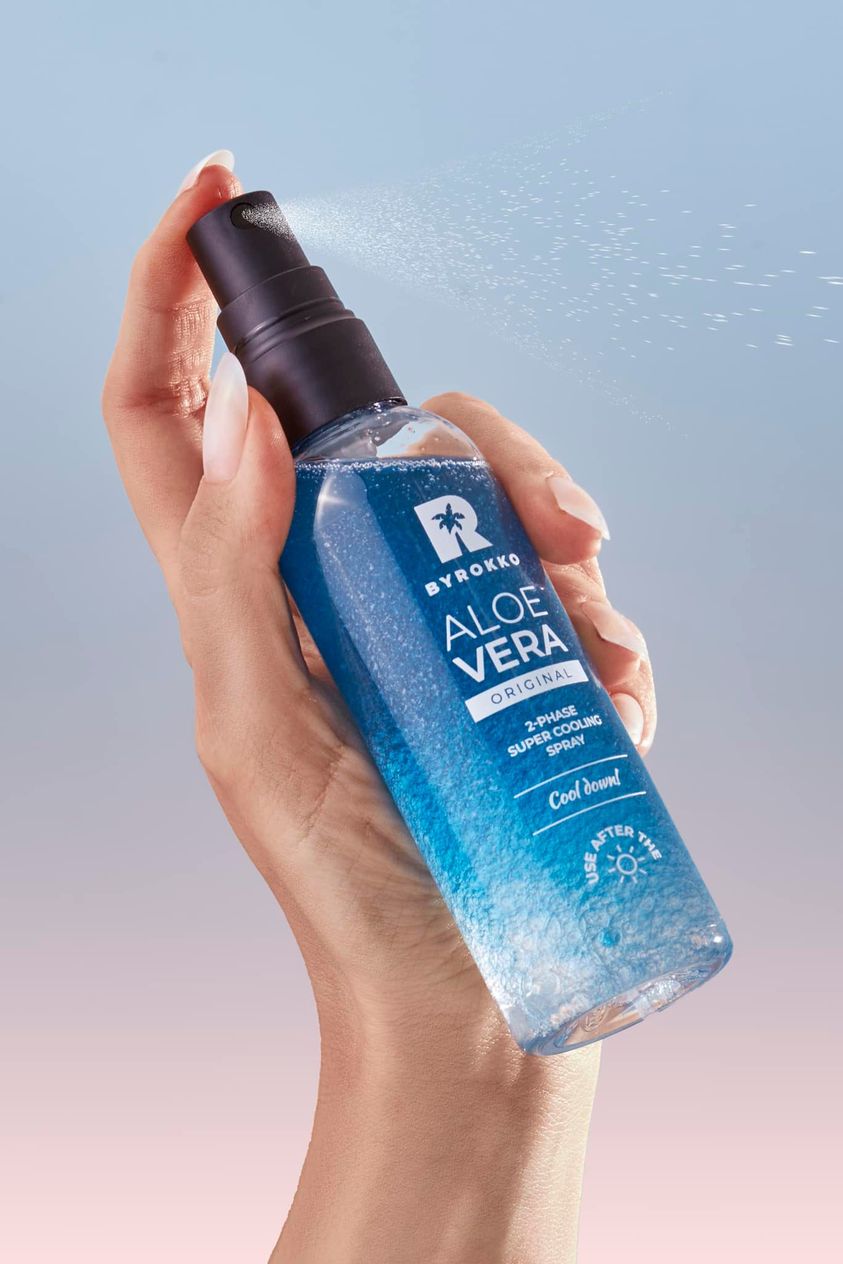 Aloe Vera Two-phase super cooling spray Dvifazis itin vėsinantis purškiklis Su alijošiumi ir hialurono rūgštimi  grozioplanas.lt