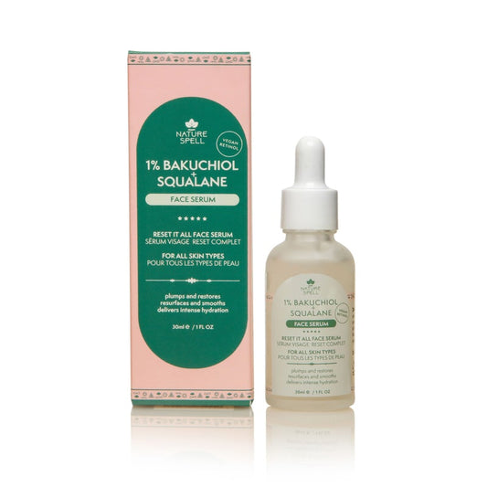 Veido serumas  Bakuchiol + Skvalanas Retinolis Nature Spell grozioplanas.lt