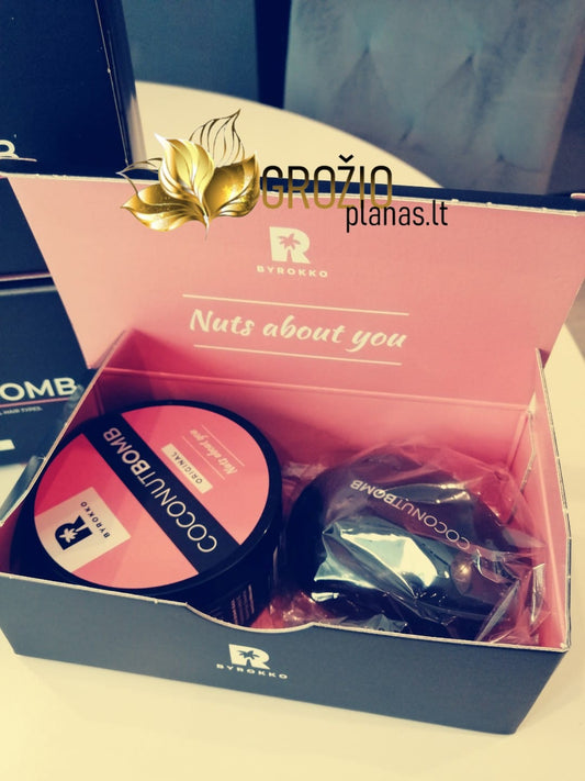  Byrokko Coconut Bomb Plaukų kaukė su Dovanų dėžute ir šukomis grozioplanas.lt