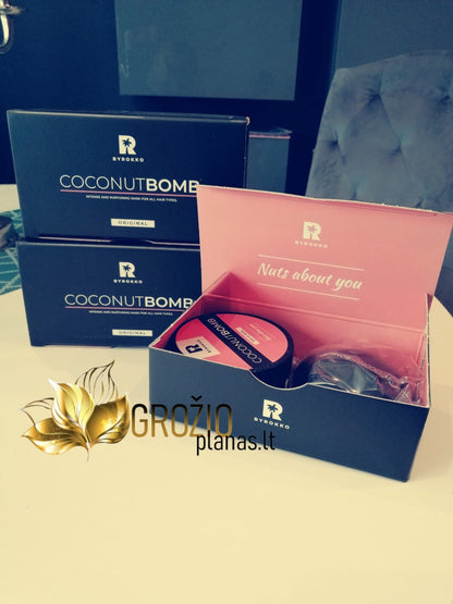  Byrokko Coconut Bomb Plaukų kaukė su Dovanų dėžute ir šukomis grozioplanas.lt