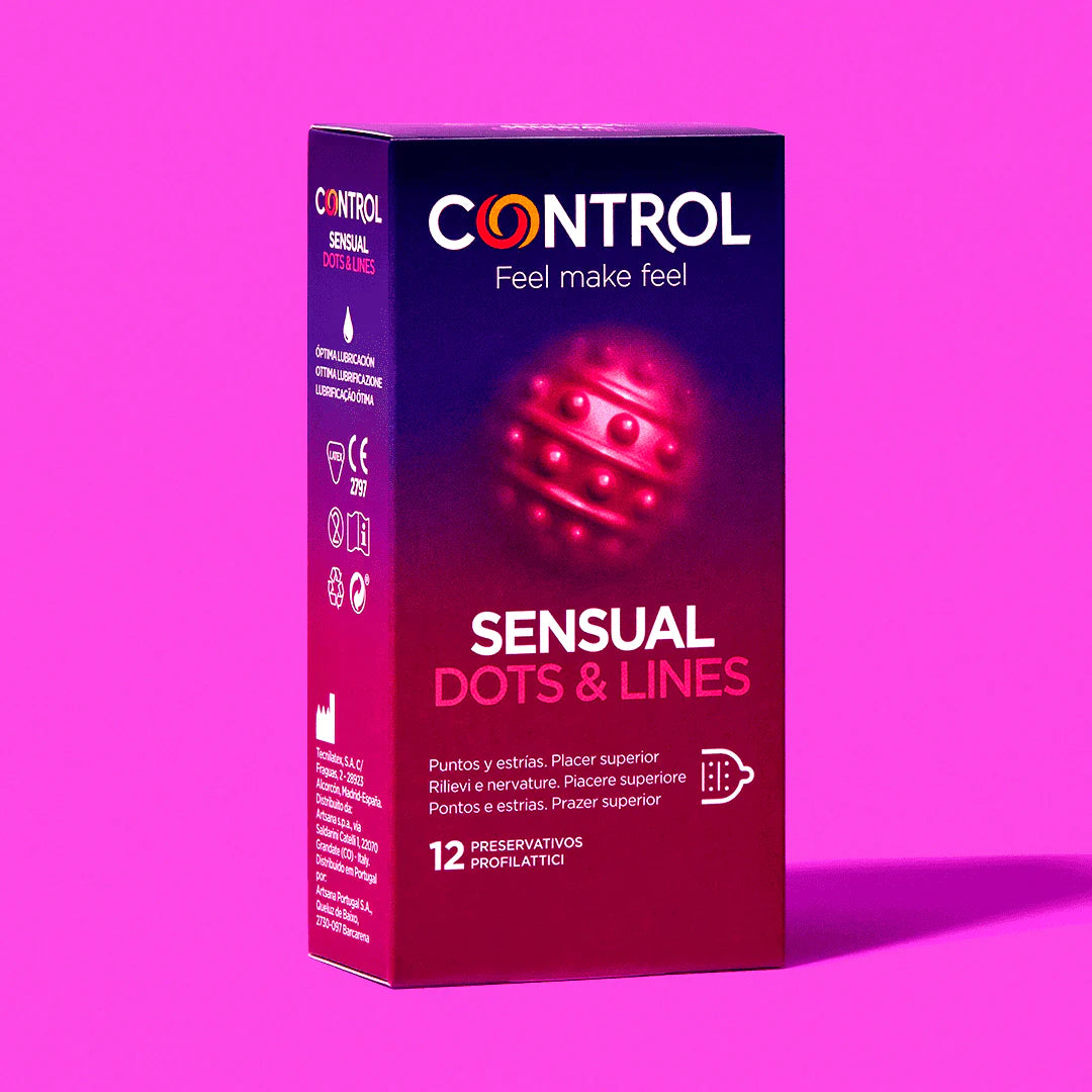 CONTROL PRESERVATIVES SENSUAL DOTS AND LINES 12 UNITS