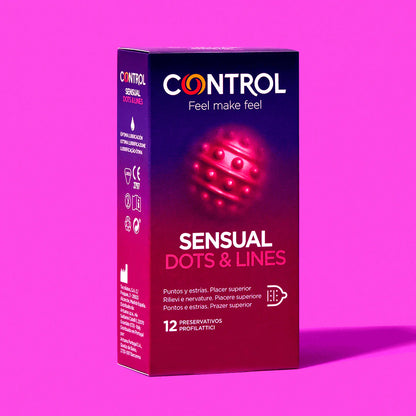CONTROL PRESERVATIVES SENSUAL DOTS AND LINES 12 UNITS
