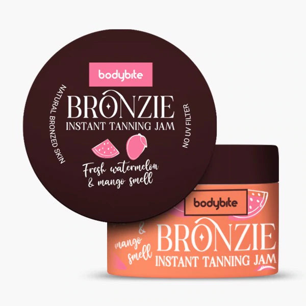 BRONZIE-MILKIE kuno jogurtas_bodybite Momentinio Poveikio Įdegio Džemas BRONZIE grozioplanas.lt